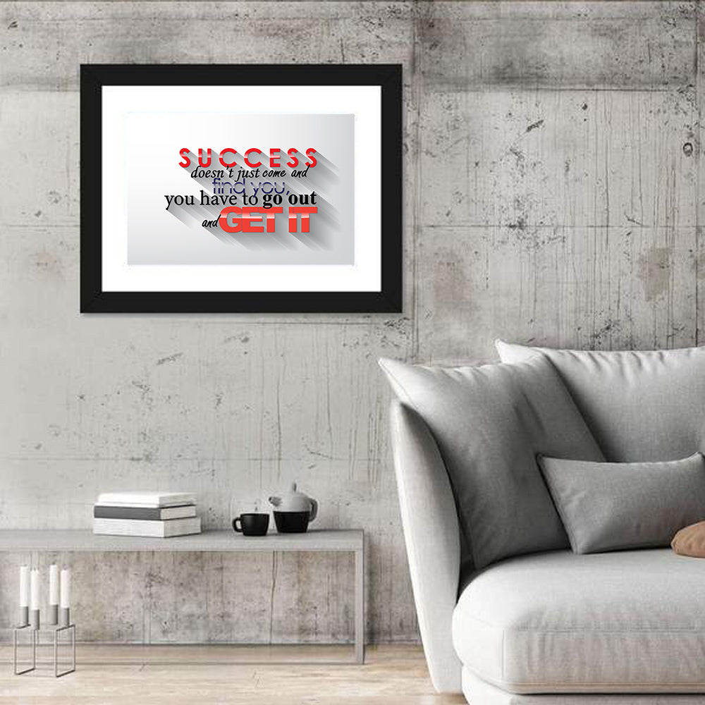 Bold Success Quote Typography Wall Art