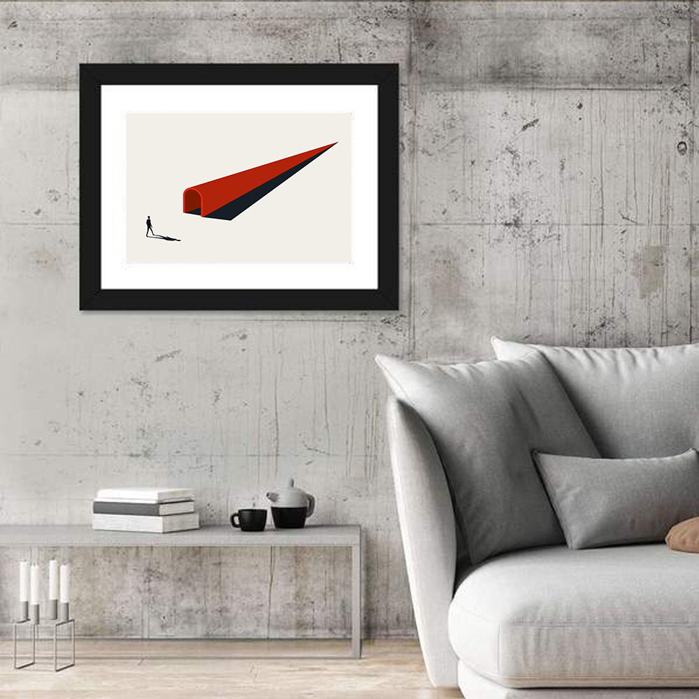 Silhouette in Red Tunnel Wall Art