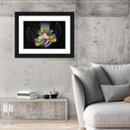 Vibrant Dj Microphone Abstract Wall Art