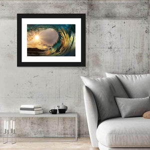 Beautiful Surfing Wave Sunset Wall Art