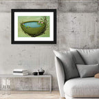 Surreal Tree Basin with Water Lilies Wall Art
