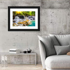 Sunlit Erawan Waterfall, Kanchanaburi Wall Art