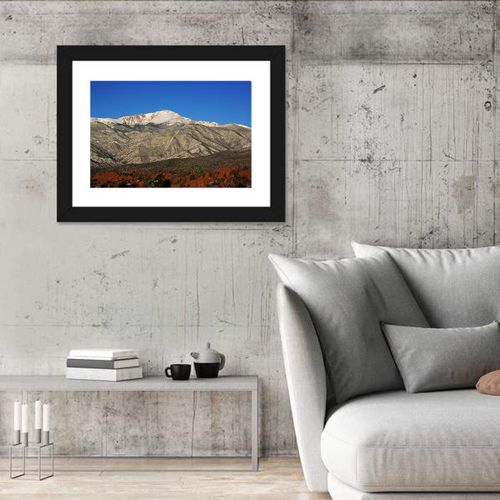 Pikes Peak Mountain Range Wall Art in a room, landscape