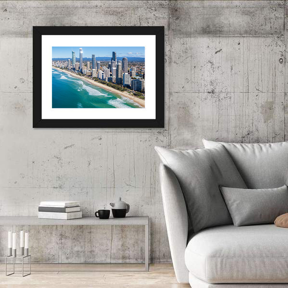 Surfers Paradise Skyline, Gold Coast Wall Art in a room, landscape