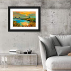 Golden Lake Sunset Wall Art