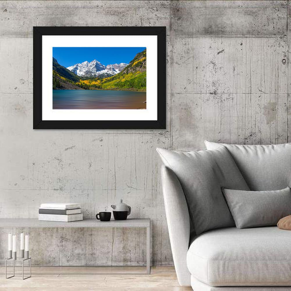 Autumn at Maroon Bells Wall Art in a room, landscape