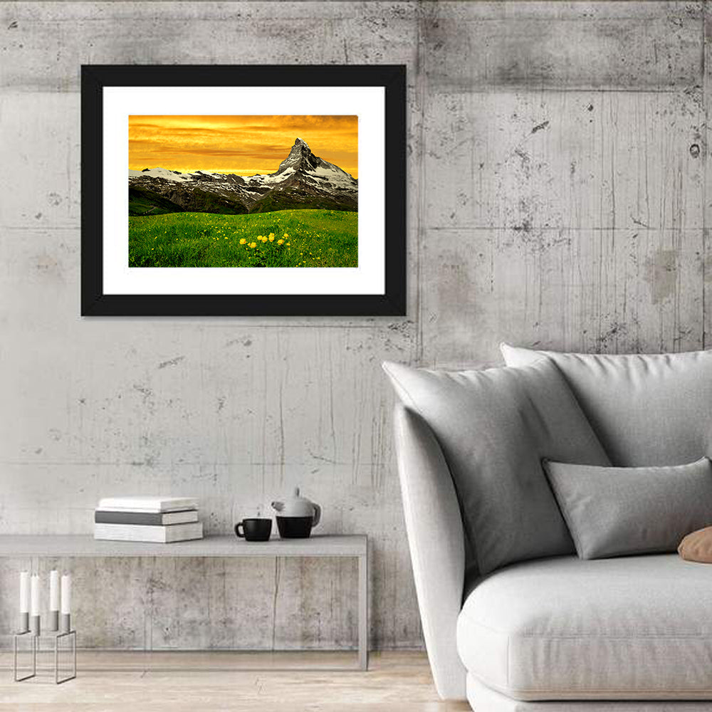 Matterhorn in the sunset at Swiss Alps Wall Art