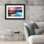 High Tatras Sunset Lake with Red Boats Wall Art