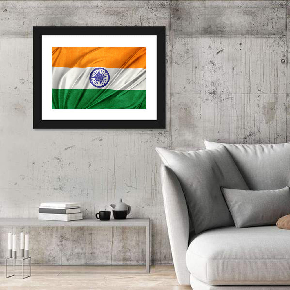 Indian Tricolor with Ashoka Chakra Wall Art