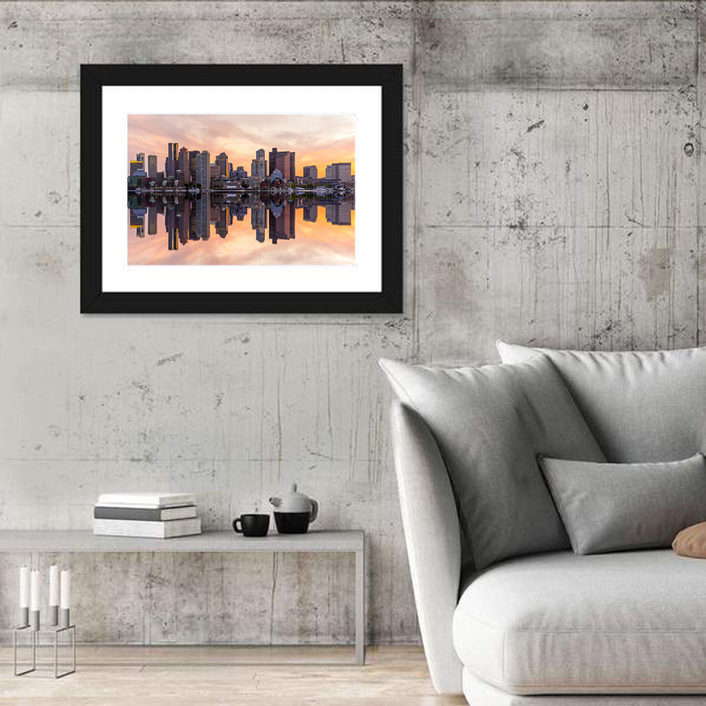 Boston Harbor Skyline at Dusk Wall Art