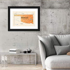 Oklahoma State Map Wall Art