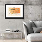 Montana State Map Wall Art