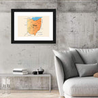 Ohio State Map Wall Art