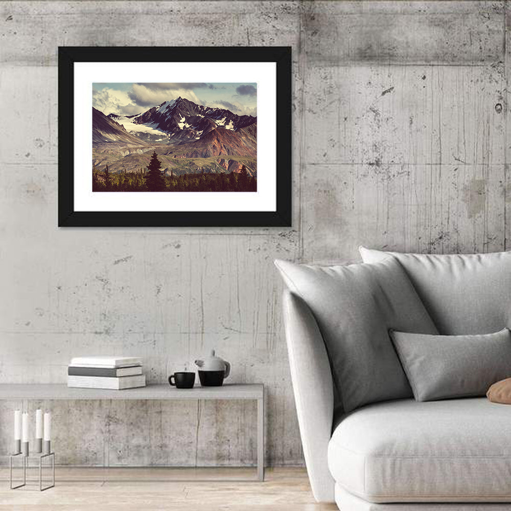 Denali Highway Mountain View Wall Art in a room, landscape
