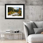 Autumn Mountain Stream with Rapids Wall Art