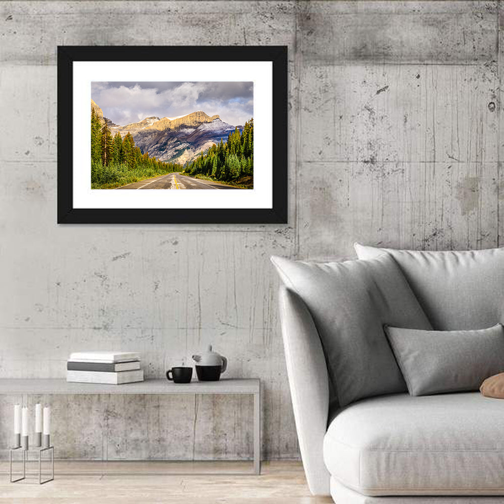 Road on Icefields Parkway Wall Art in a room, landscape