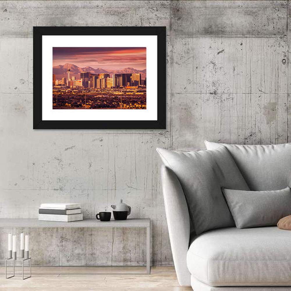 Las Vegas Strip Sunset Skyline Wall Art