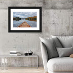 Overcast Canoe Bow on Autumn Lake Wall Art