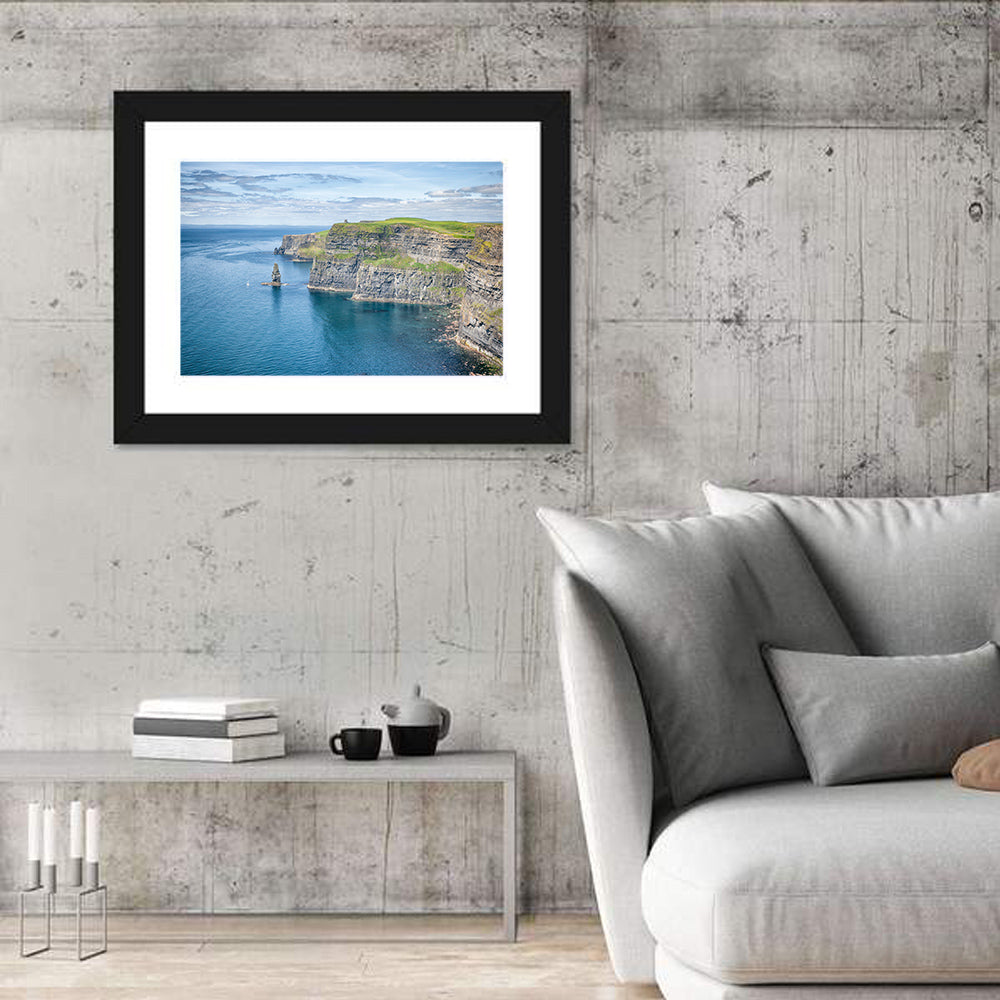 Cliffs of Moher Sea Stack Wall Art in a room, landscape