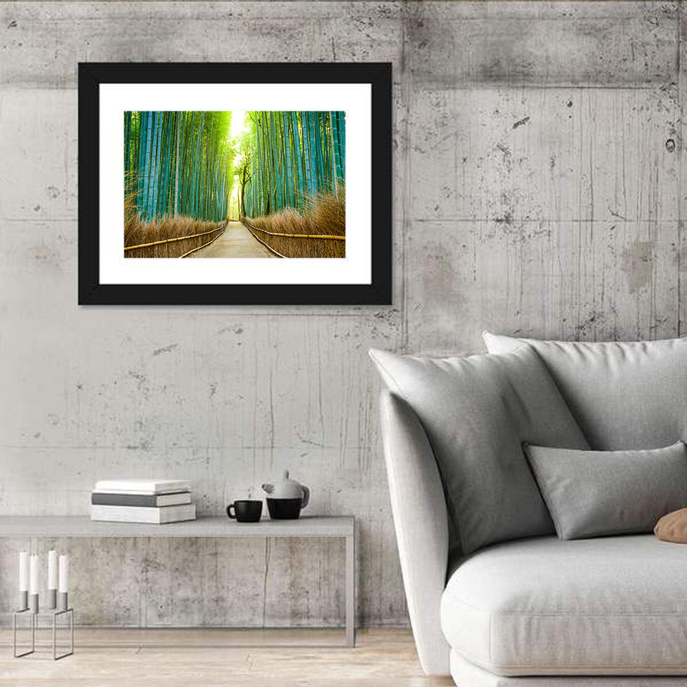 Arashiyama Bamboo Path, Kyoto Wall Art in a room, landscape