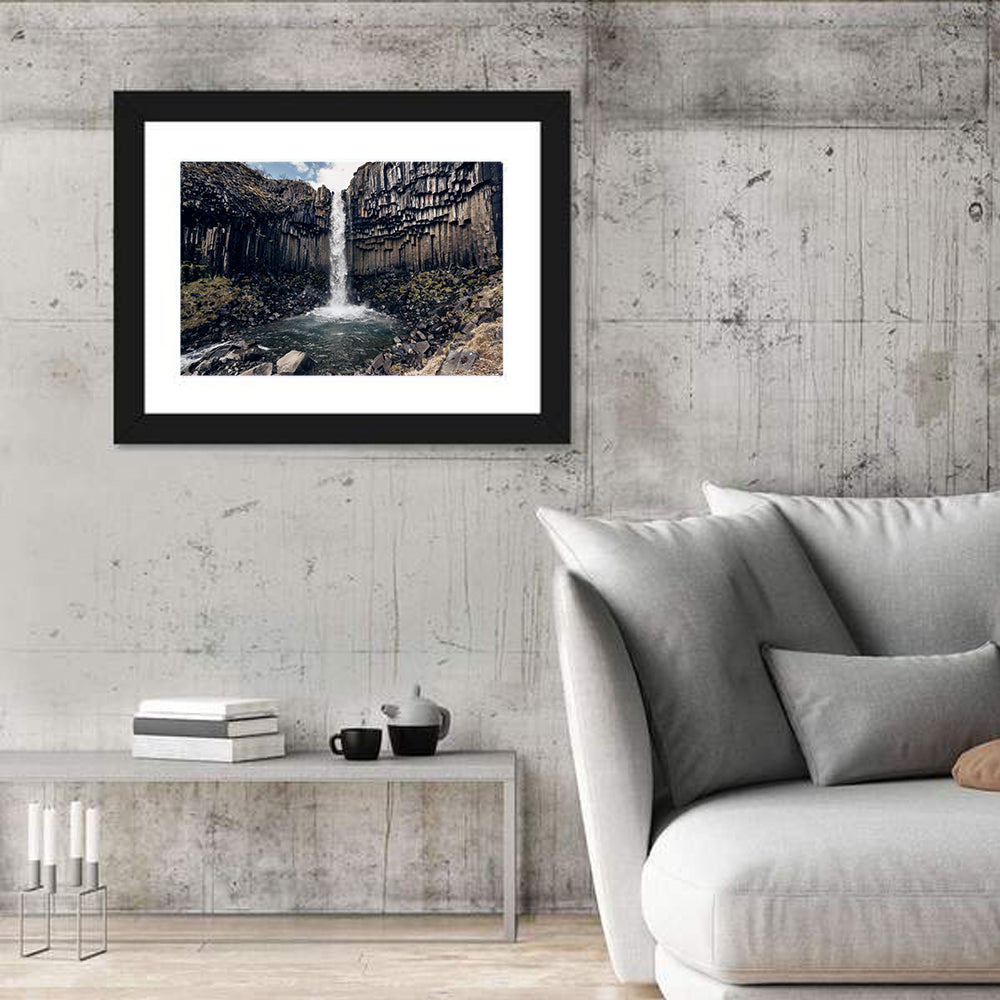 Svartifoss Basalt Waterfall Wall Art in a room, landscape