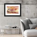Windblown Autumn Tree Reflection Wall Art