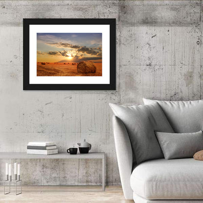 Stubble Field & Hay Bales Wall Art