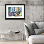 Metal Teapot and Bottle Still Life Wall Art