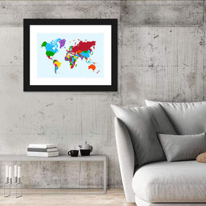 Colorful World Map Wall Art