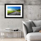 Curved Asphalt Road Through Forest Wall Art