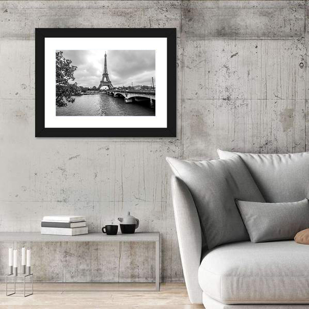 Eiffel Tower from the Seine Wall Art in a room, landscape
