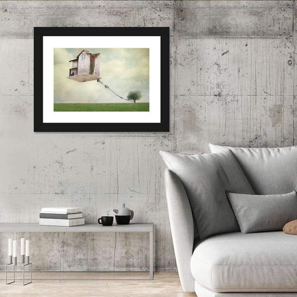 Floating House with Pulley Wall Art