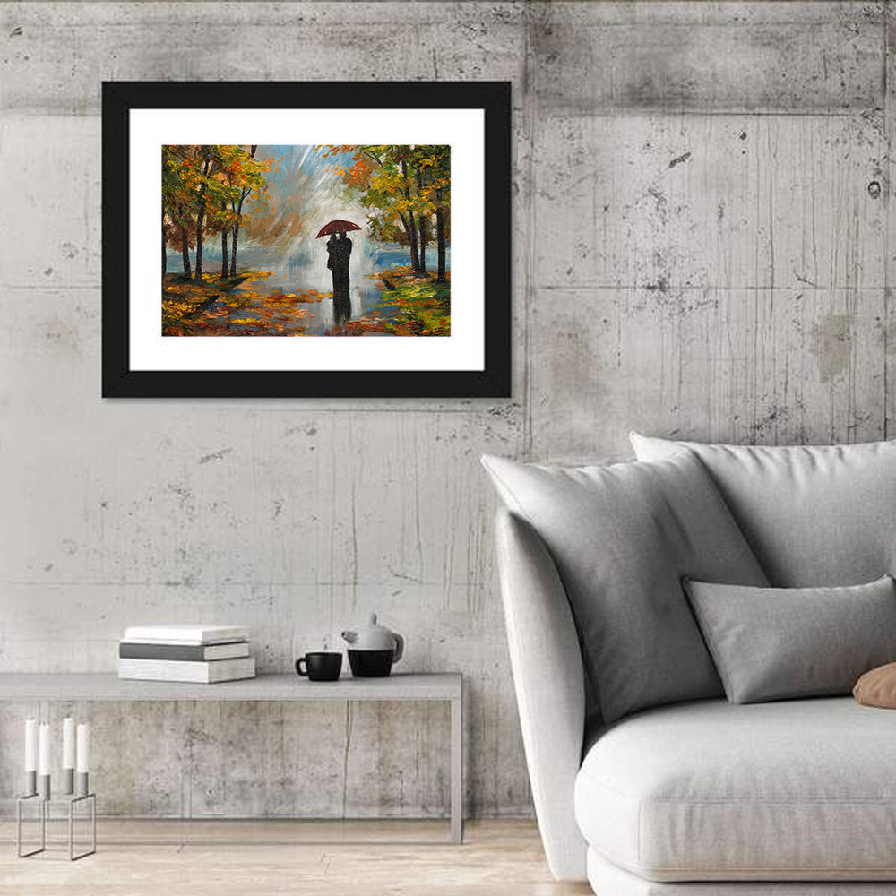 Couple in Autumn Forest Wall Art