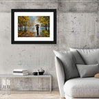 Couple in Autumn Forest Wall Art