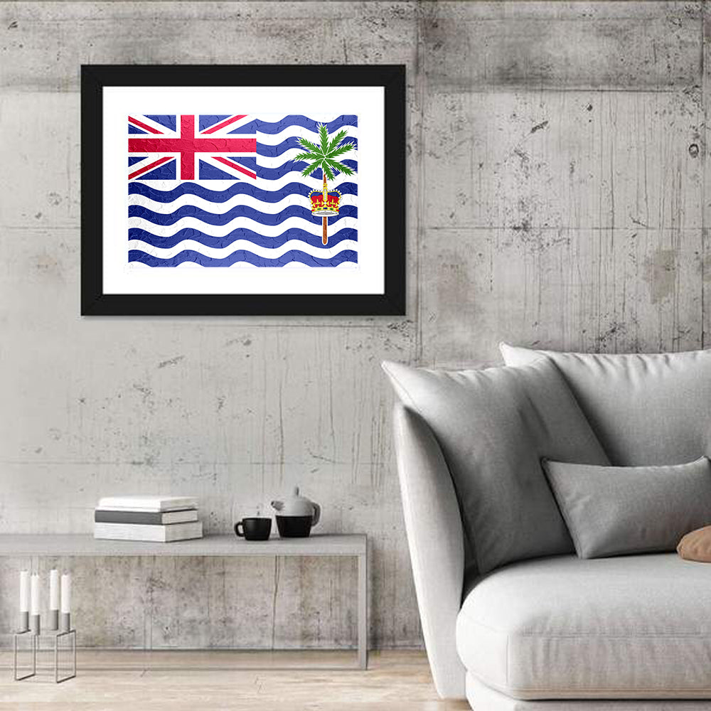 British Indian Ocean Territory Flag Wall Art in a room, landscape