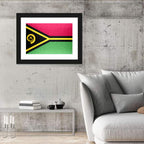 Vanuatu Flag with Boar Tusk Emblem Wall Art
