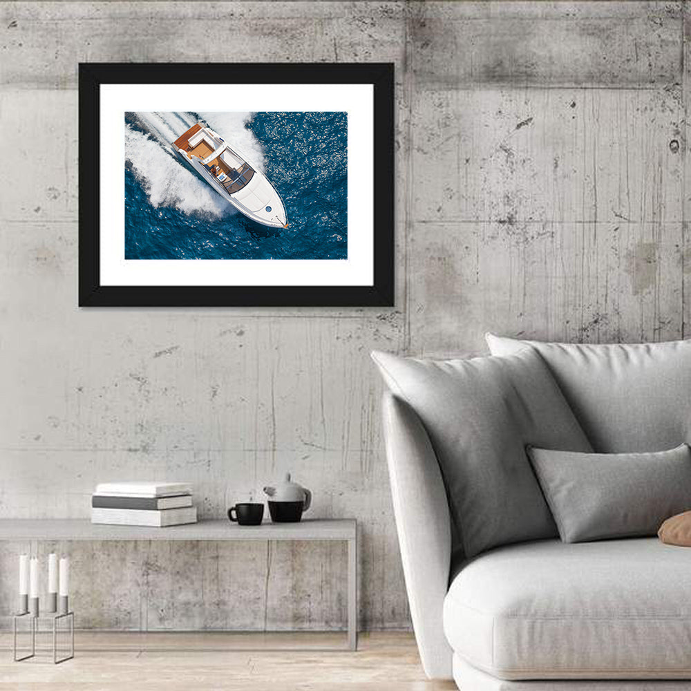 Motor Yacht from Above Wall Art