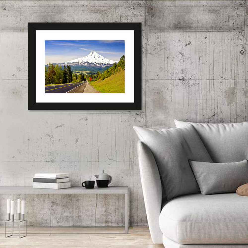 Mt Hood from a Road Wall Art