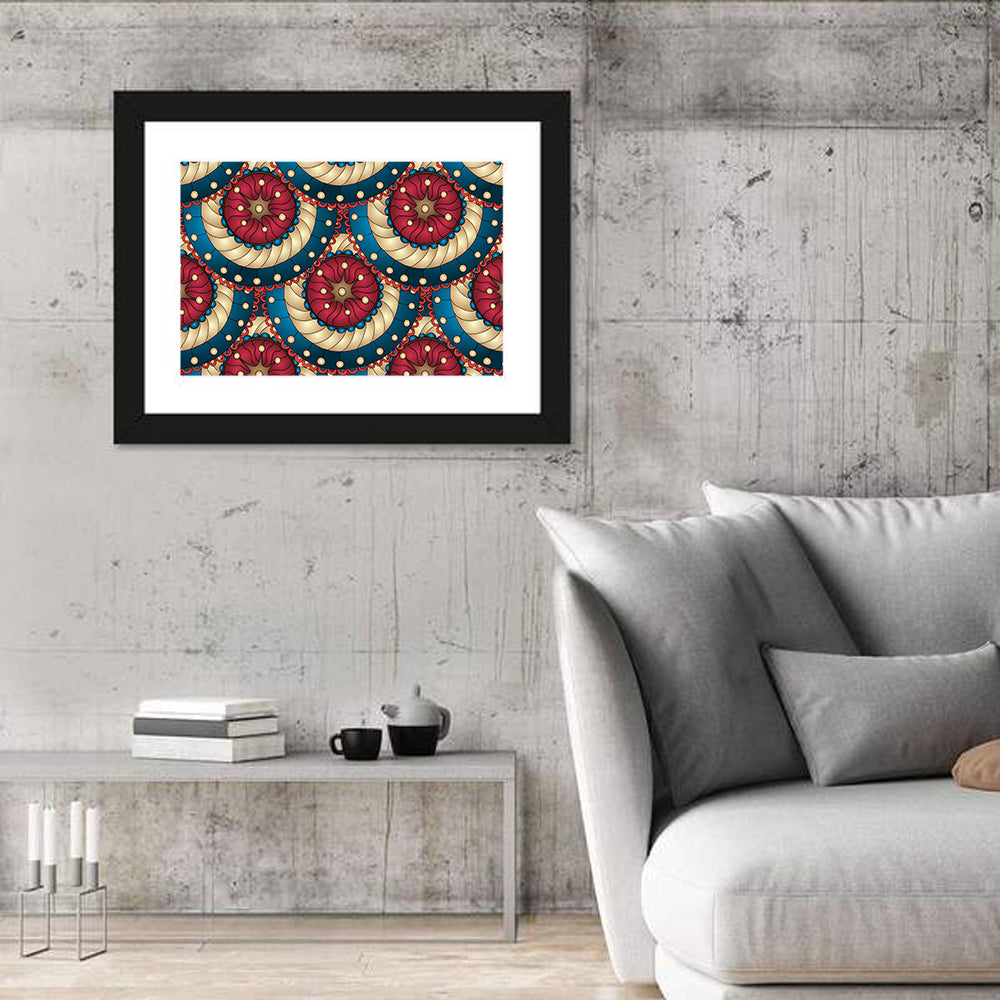 Tessellated Fish Scale Pattern Wall Art