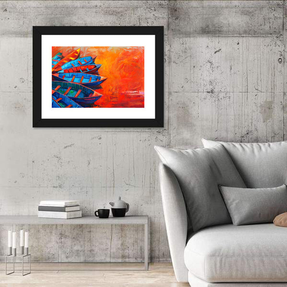 Harbor Boats at Sunset Wall Art