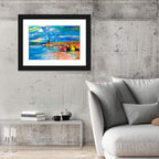 Lighthouse Harbor Sunset Wall Art