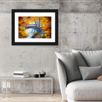 Autumn Forest Stone Bridge Wall Art