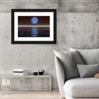 Surreal Moonset Over Reflective Sea Wall Art