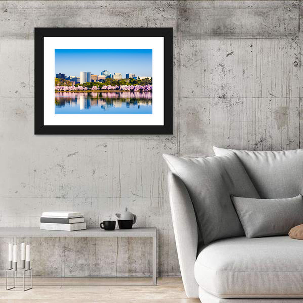 Tidal Basin Washington D.c. Cherry Blossoms Wall Art in a room, landscape