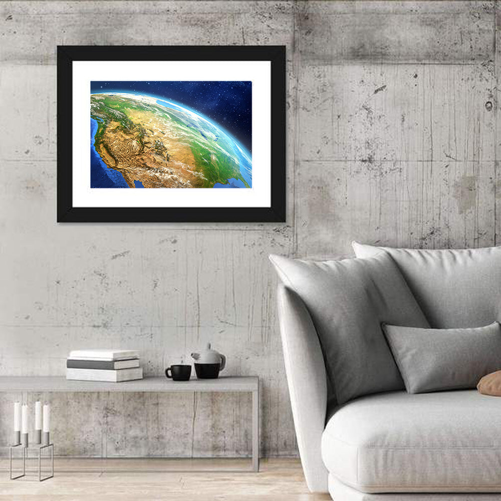 Face of the Earth Wall Art in a room, landscape