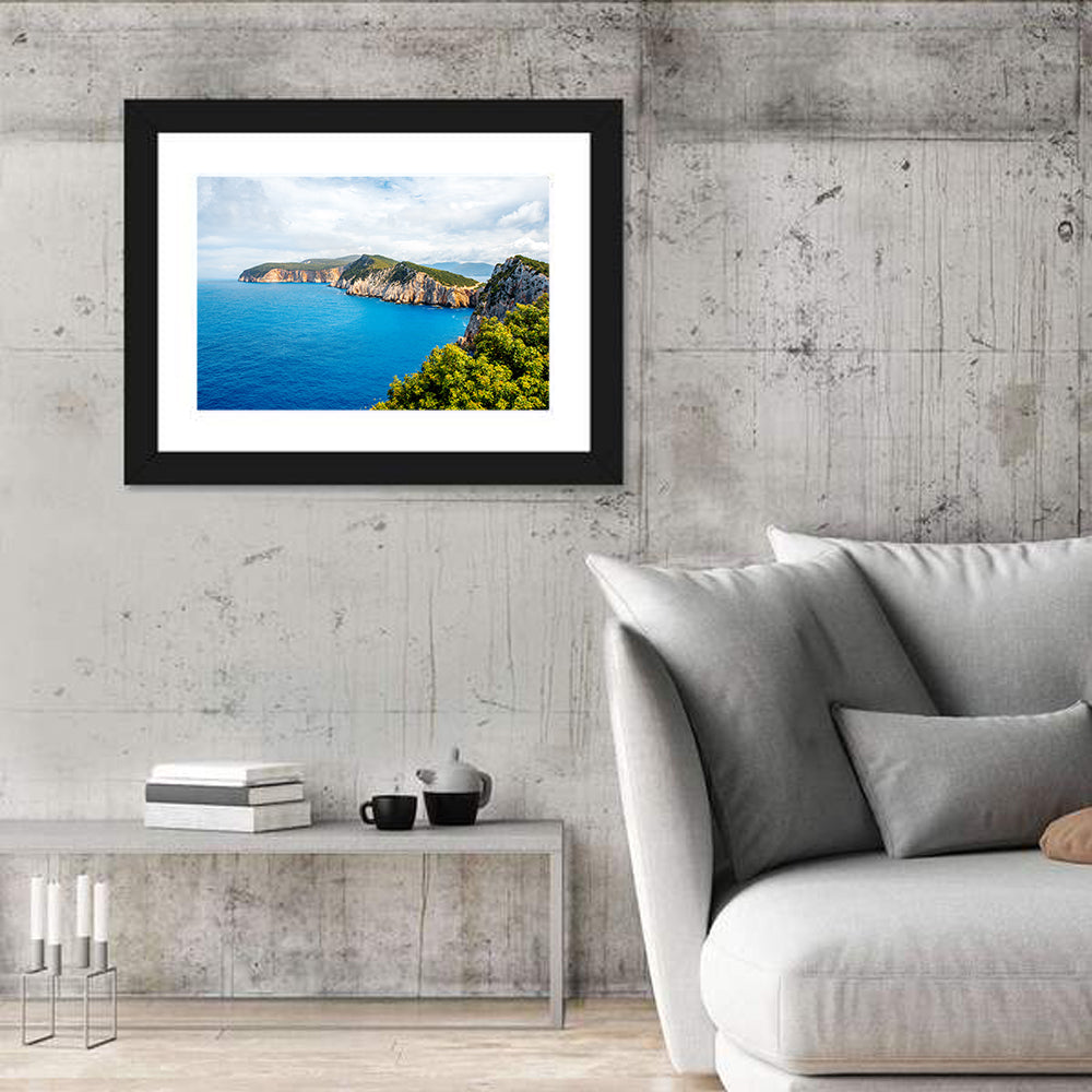 Lefkada Coastline, Greece Wall Art in a room, landscape