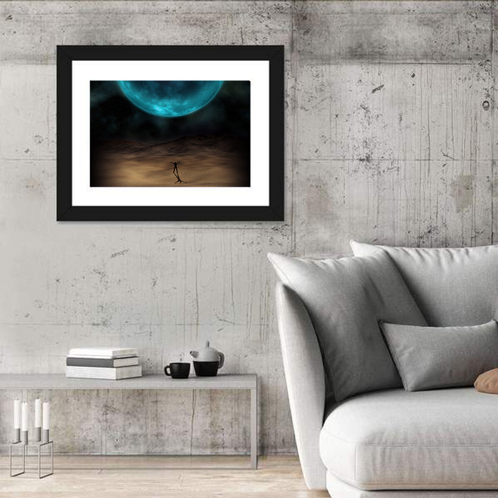 Blue Planet Desert Silhouette Wall Art