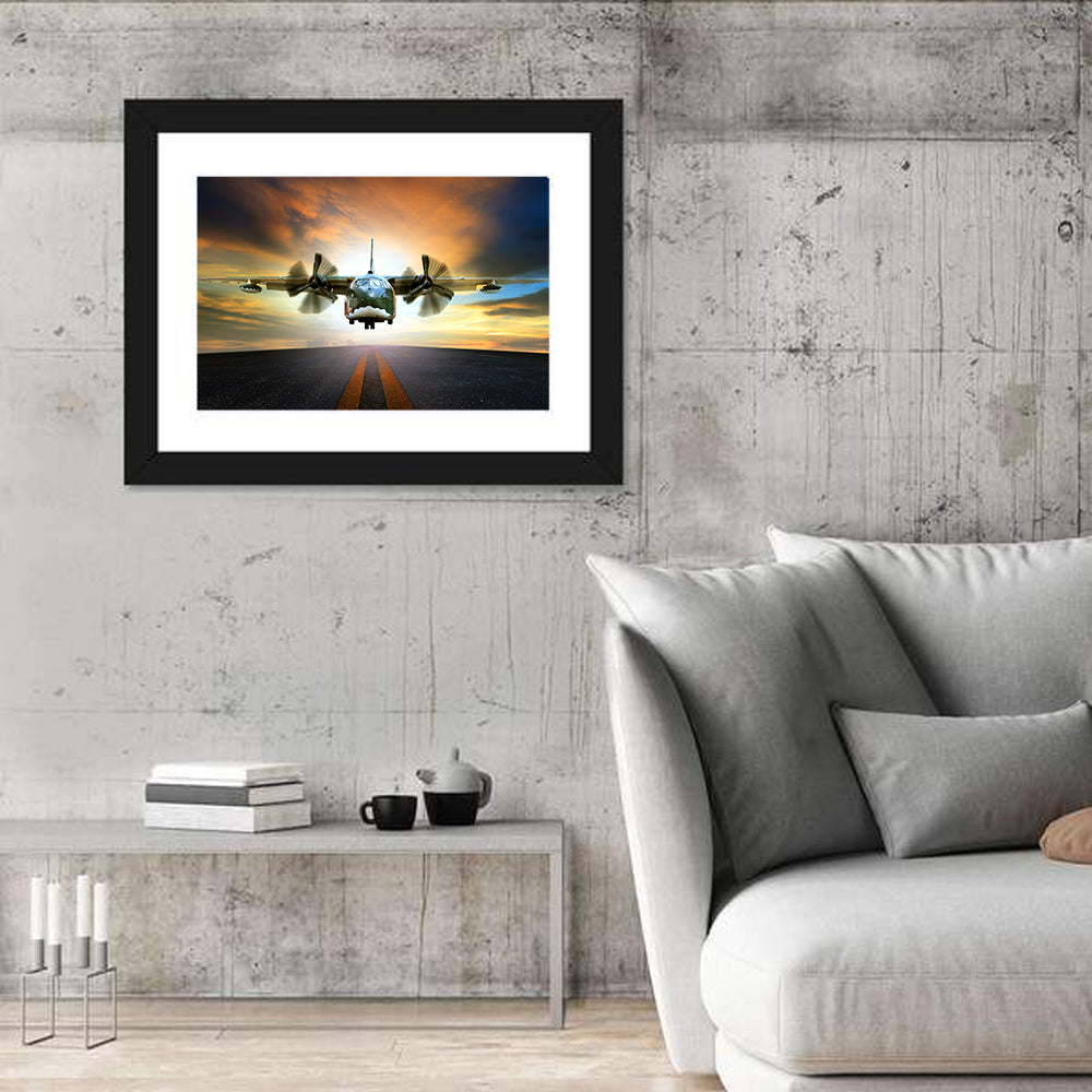 Vintage Military Transport Plane Wall Art
