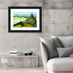 Hilltop Fairy Castle Illustration Wall Art