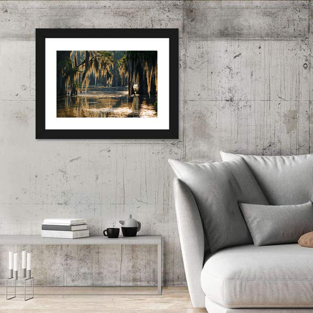 Spanish Moss in Louisiana Bayou Wall Art in a room, landscape